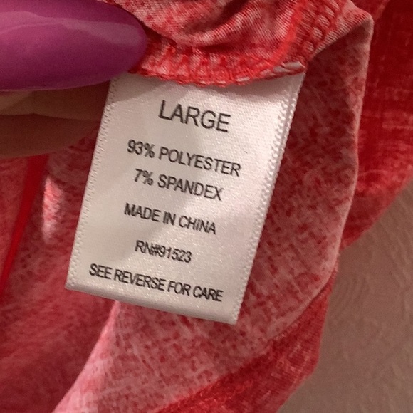 Jaclyn Intimates NEW - Sz L - super soft T-shirt - red / white heathered - Picture 5 of 5